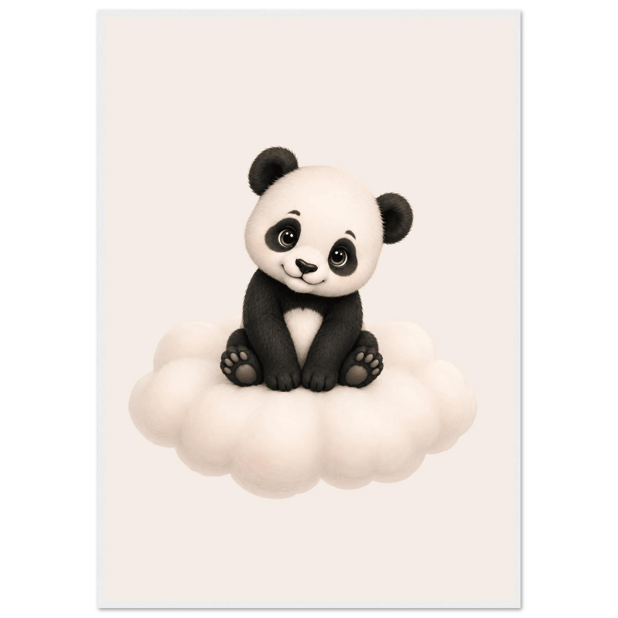 Panda på moln med namn poster