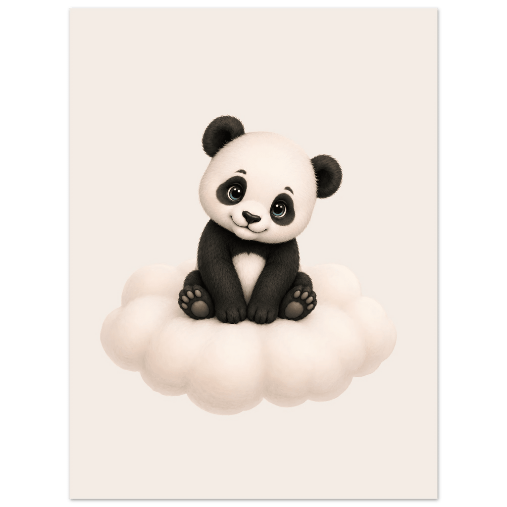 Panda på moln med namn poster