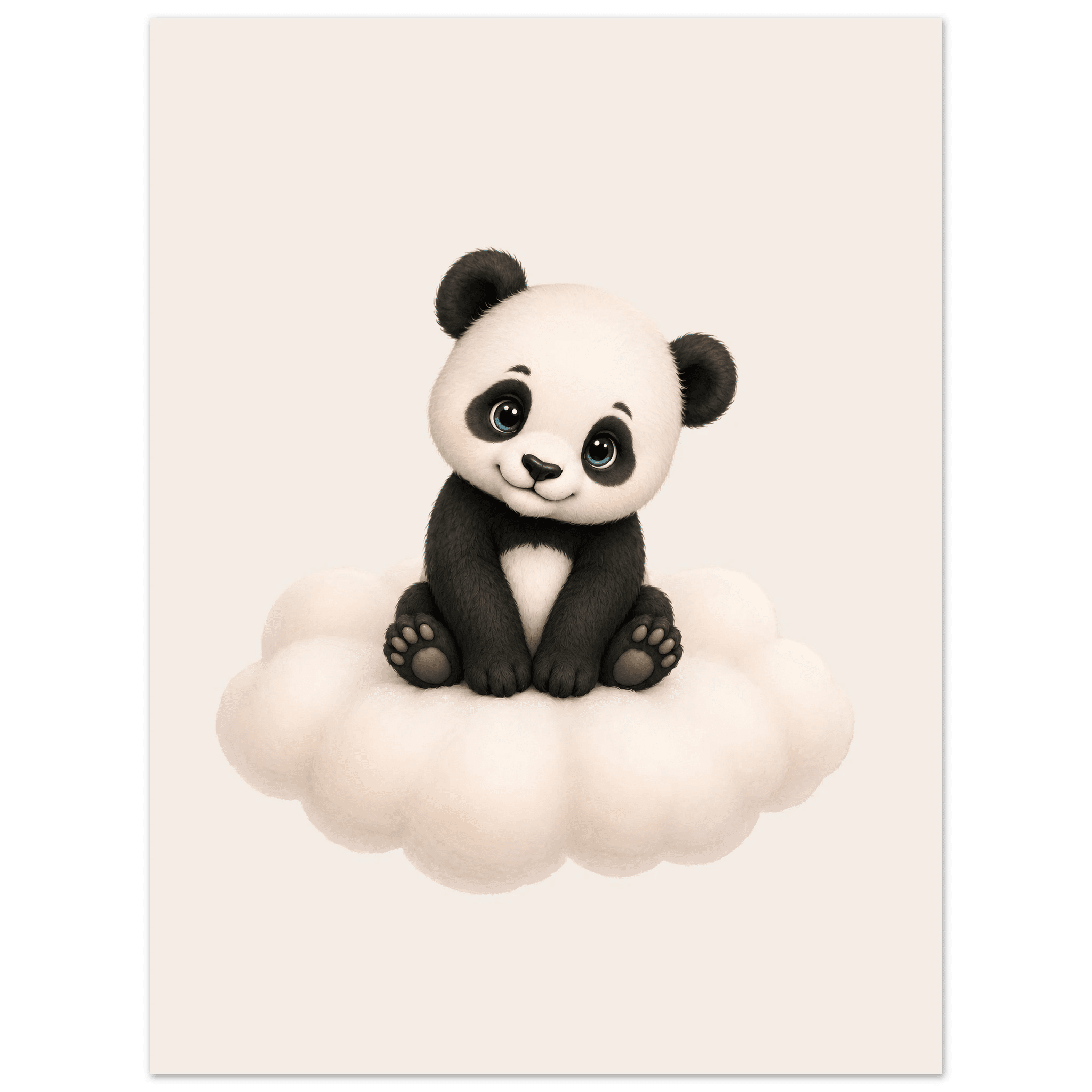 Panda på moln med namn poster