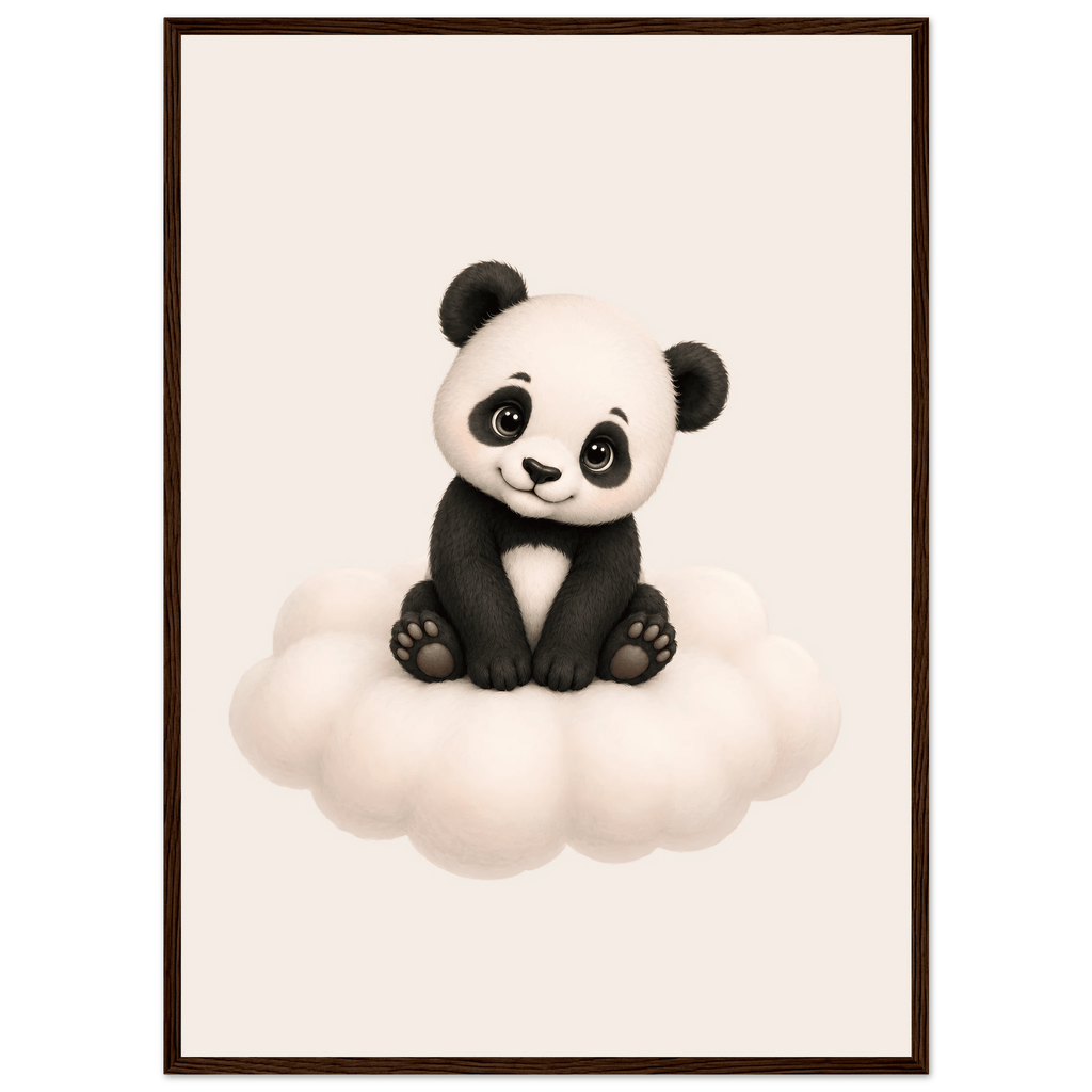 Panda på moln med namn poster