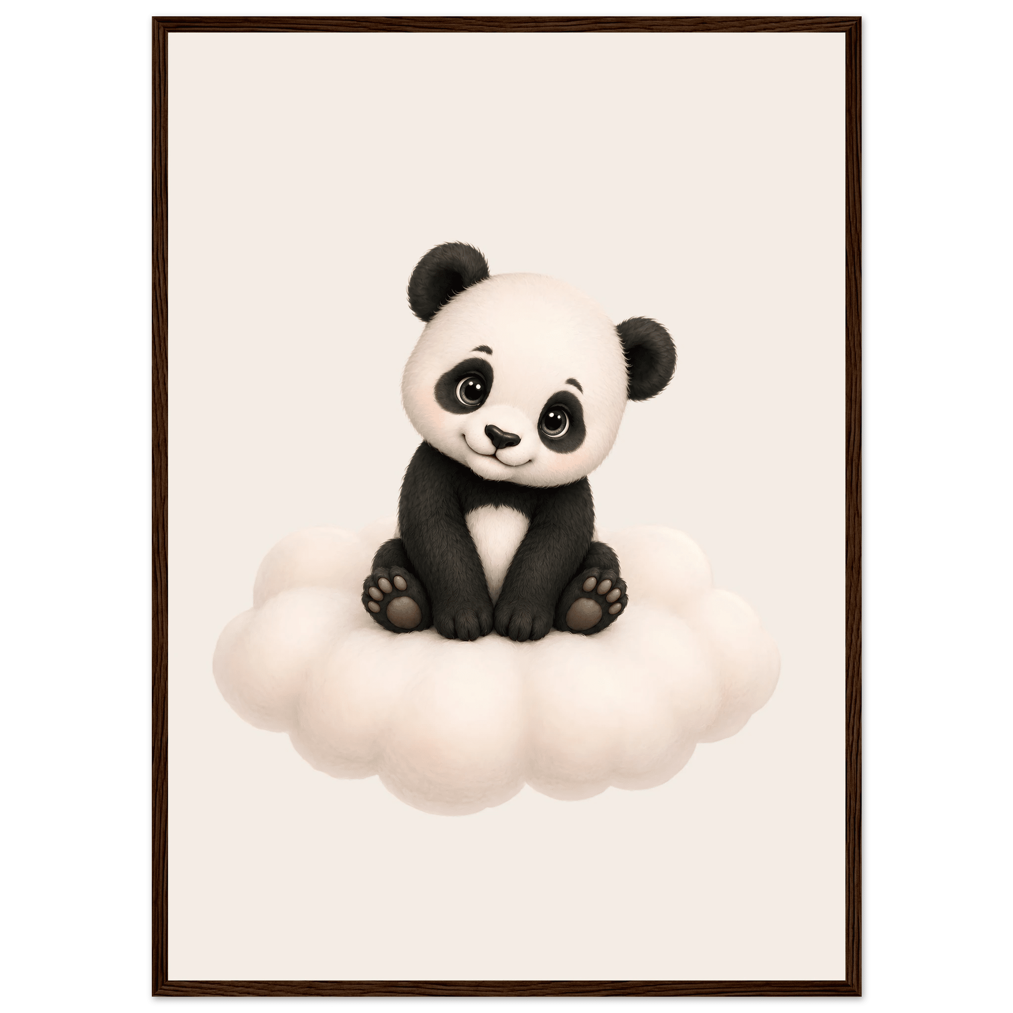 Panda på moln med namn poster
