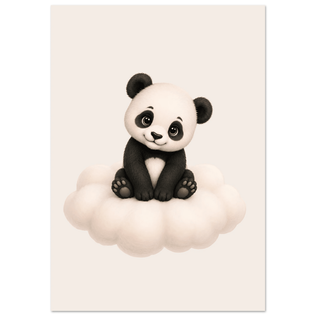 Panda på moln med namn poster