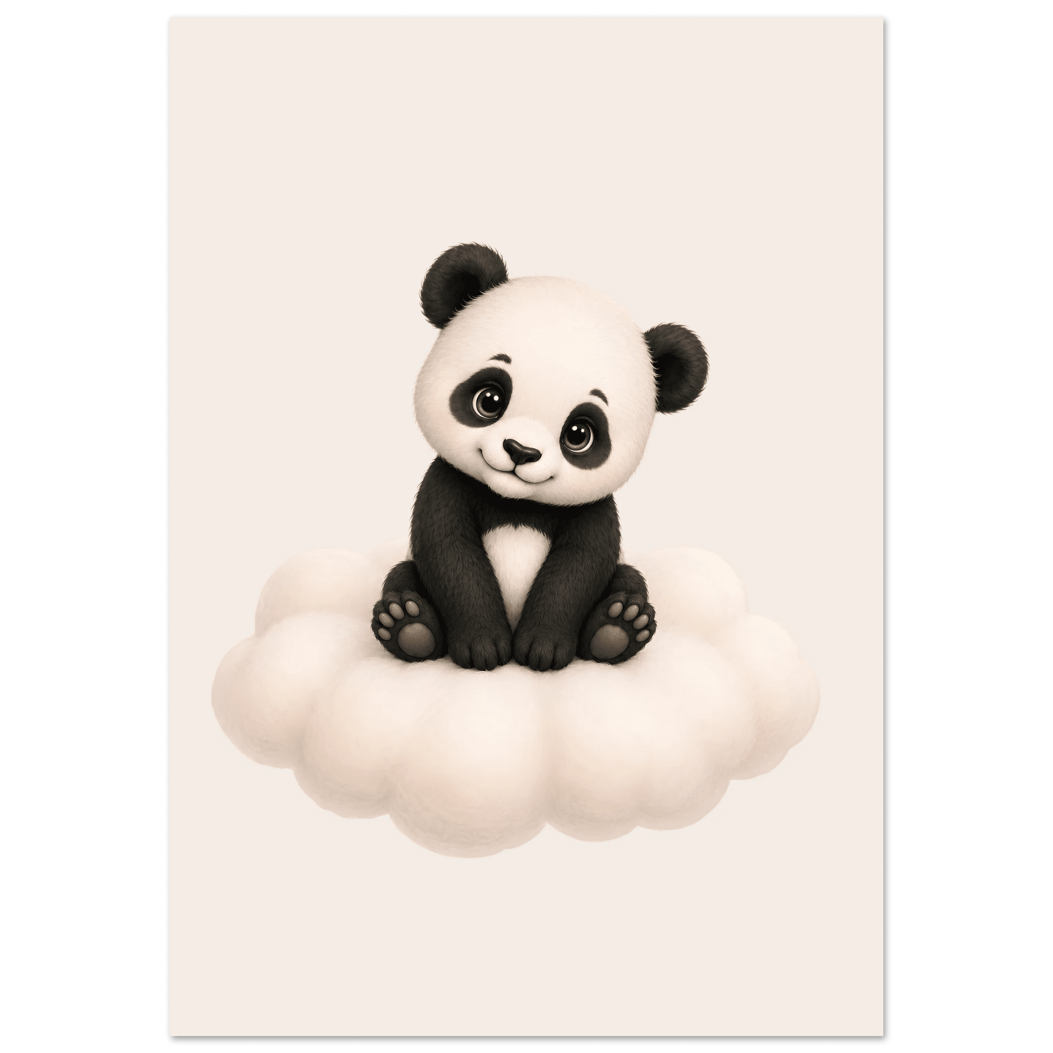 Panda på moln med namn poster