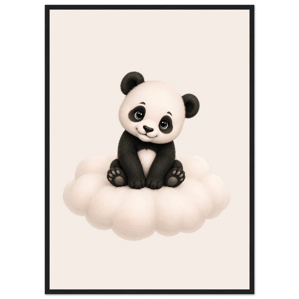 Panda på moln med namn poster