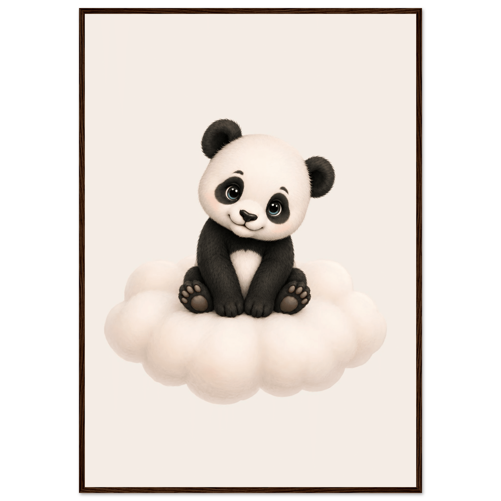 Panda på moln med namn poster