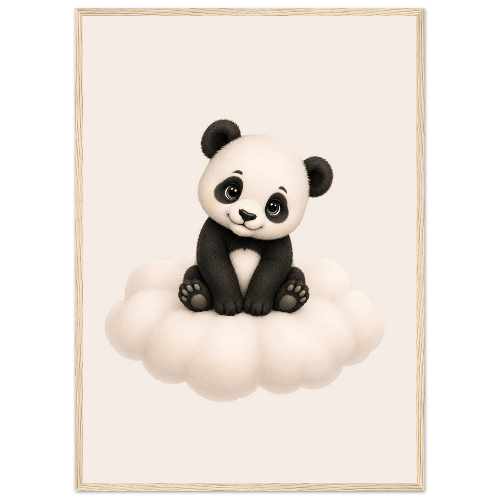 Panda på moln med namn poster