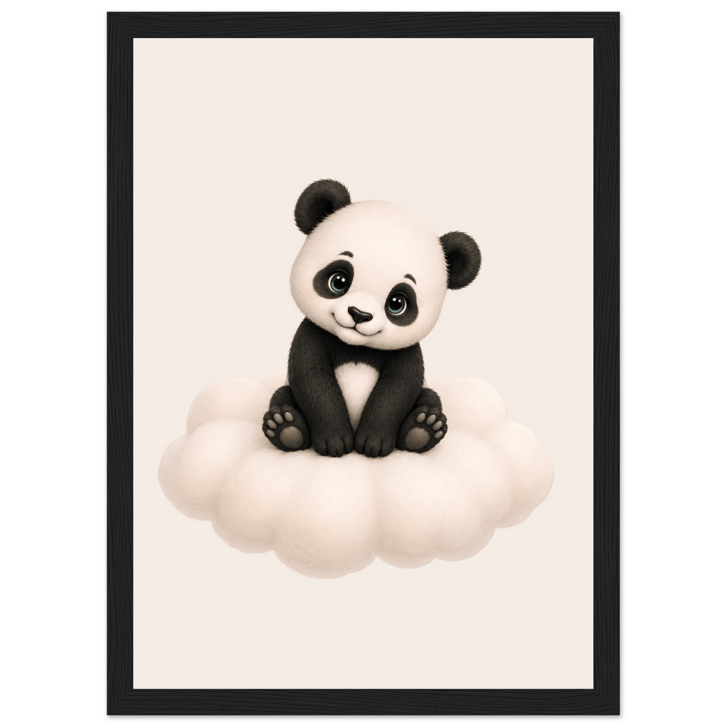 Panda på moln med namn poster