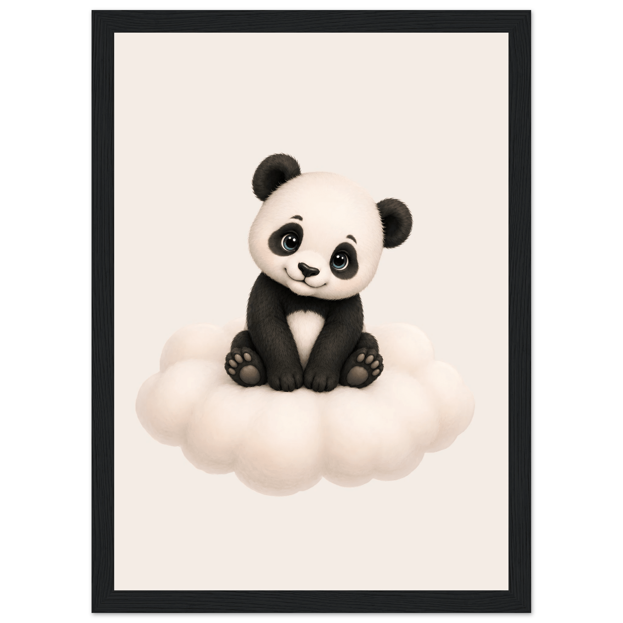 Panda på moln med namn poster