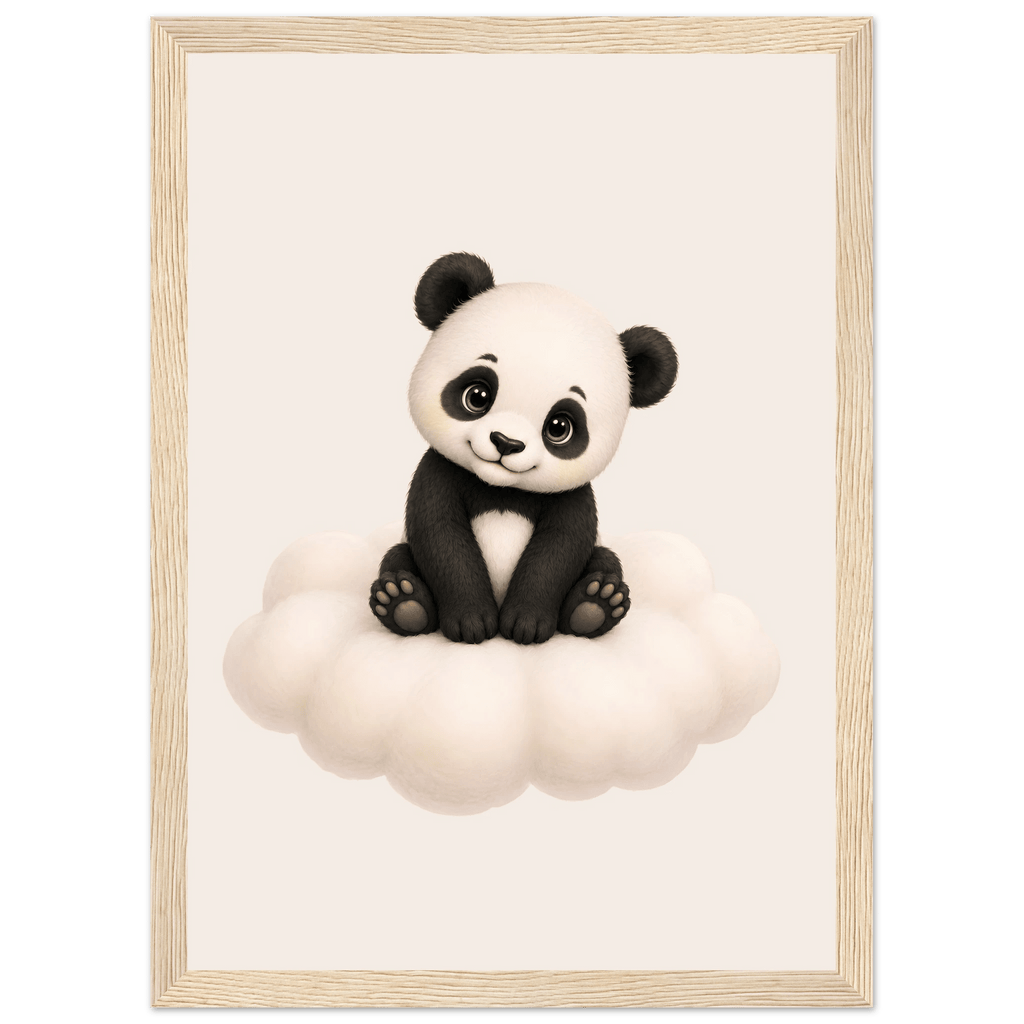 Panda på moln med namn poster