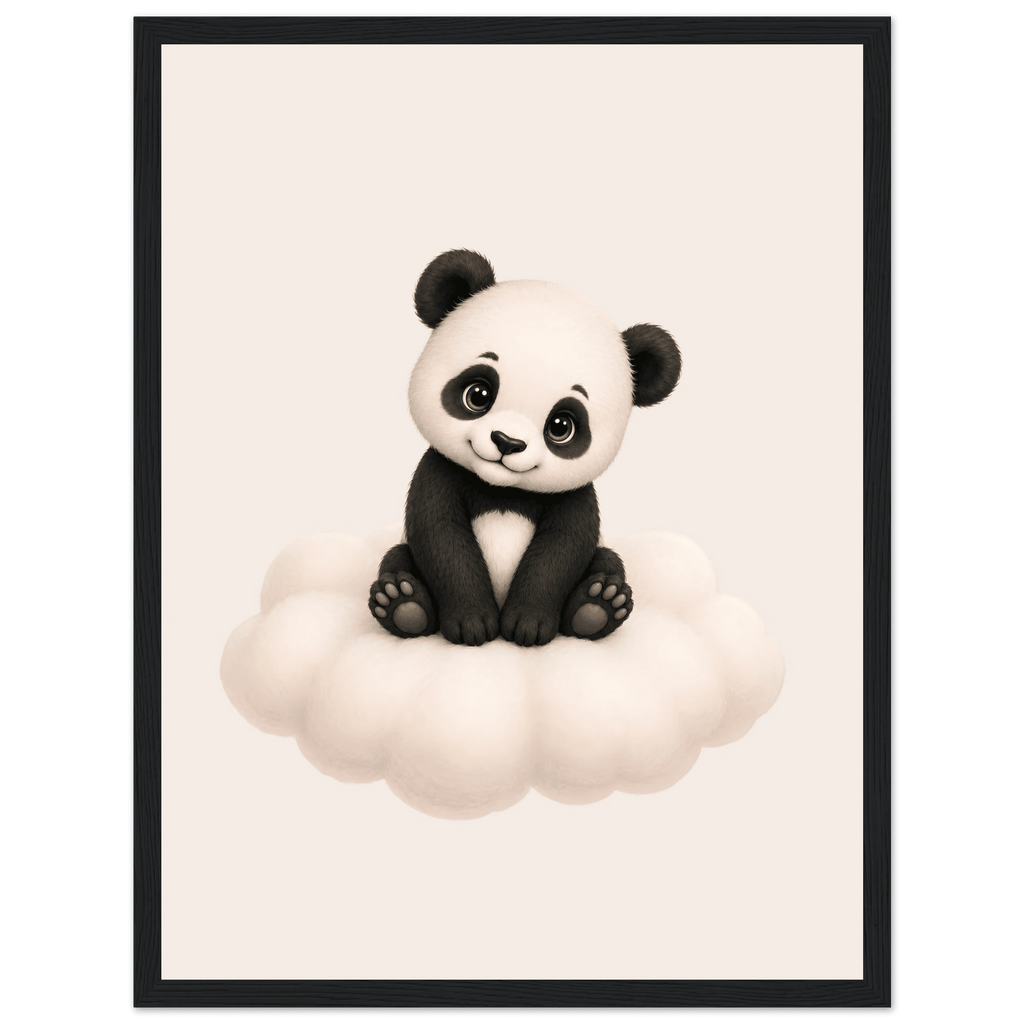 Panda på moln med namn poster