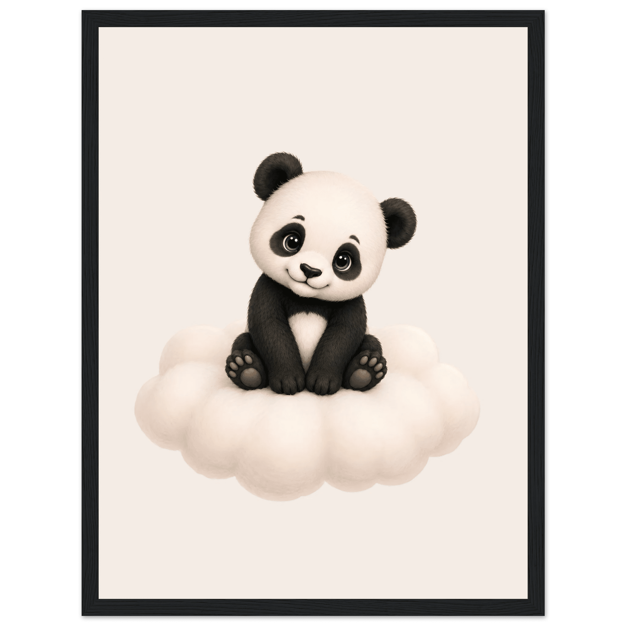 Panda på moln med namn poster