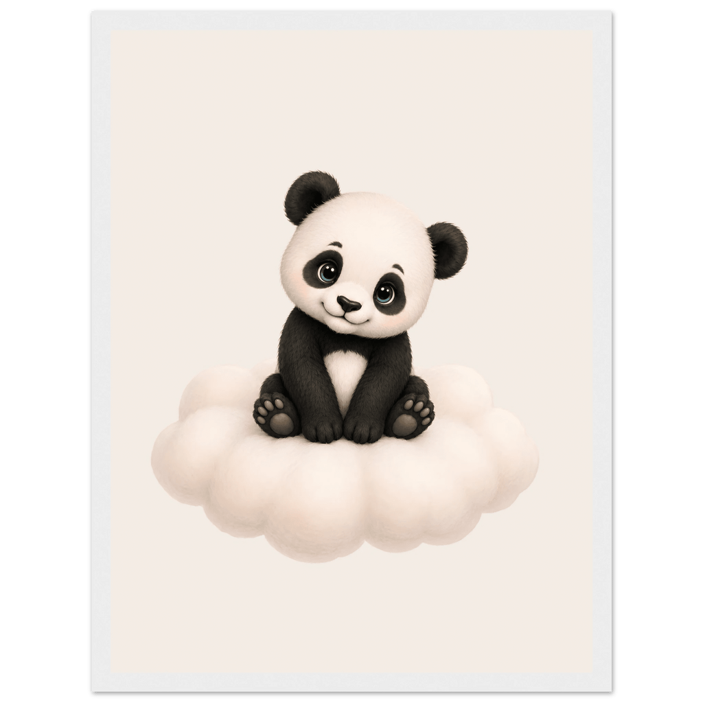 Panda på moln med namn poster