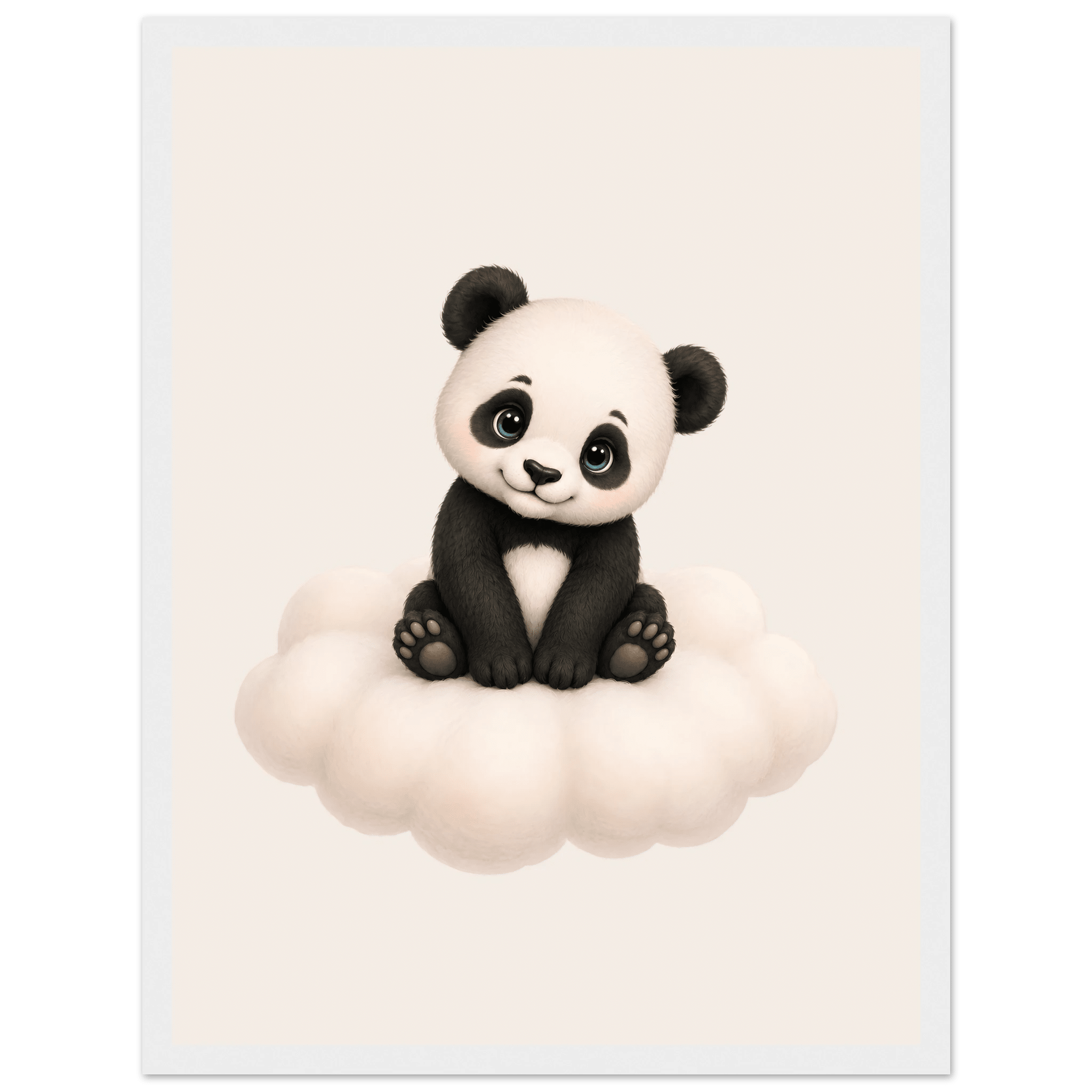 Panda på moln med namn poster