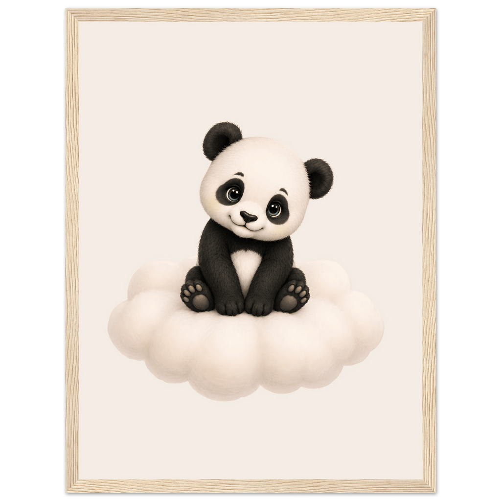 Panda på moln med namn poster