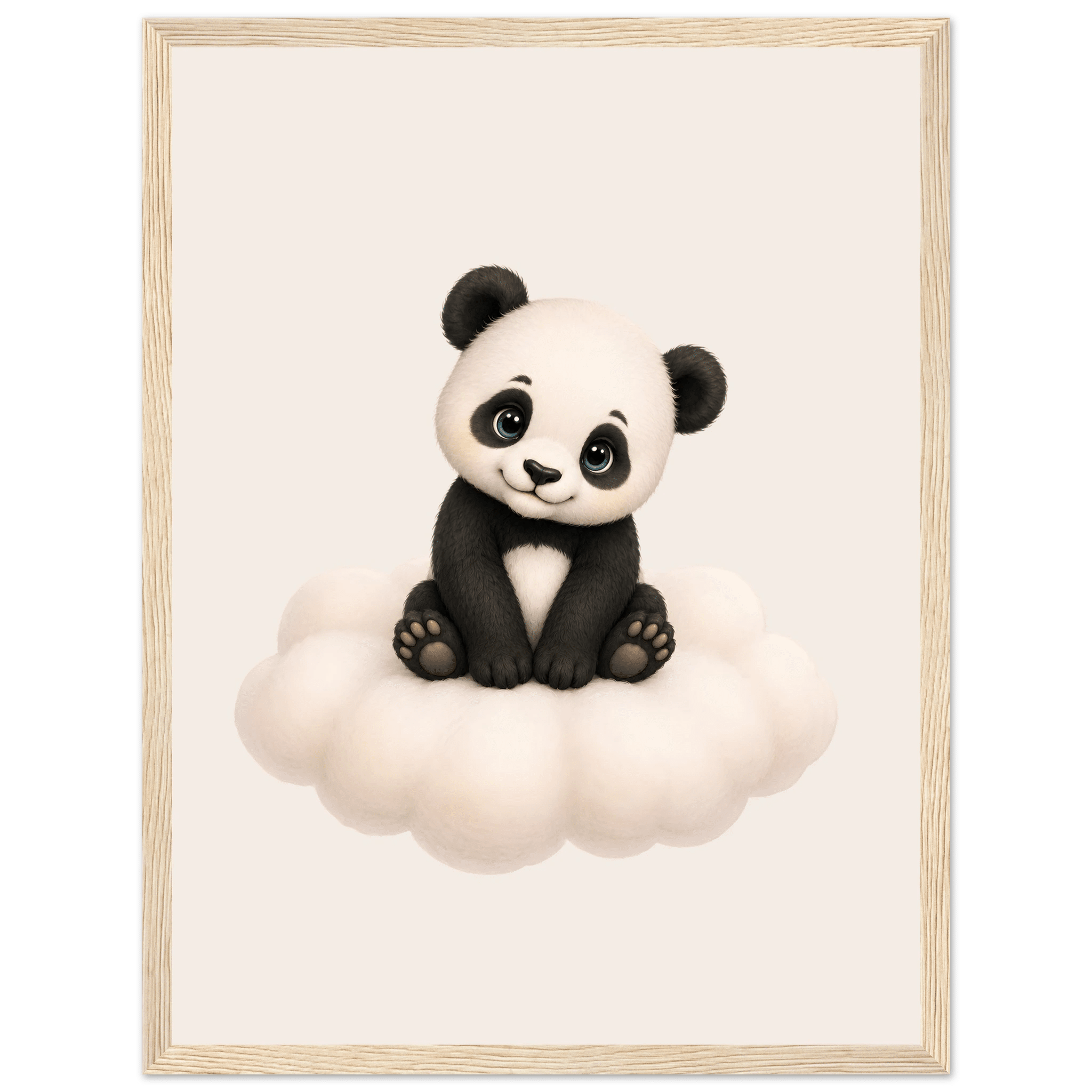 Panda på moln med namn poster
