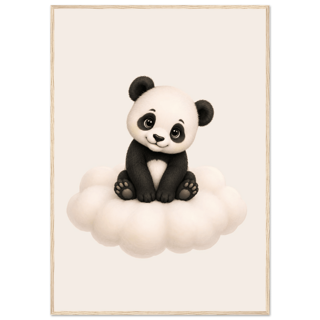 Panda på moln med namn poster