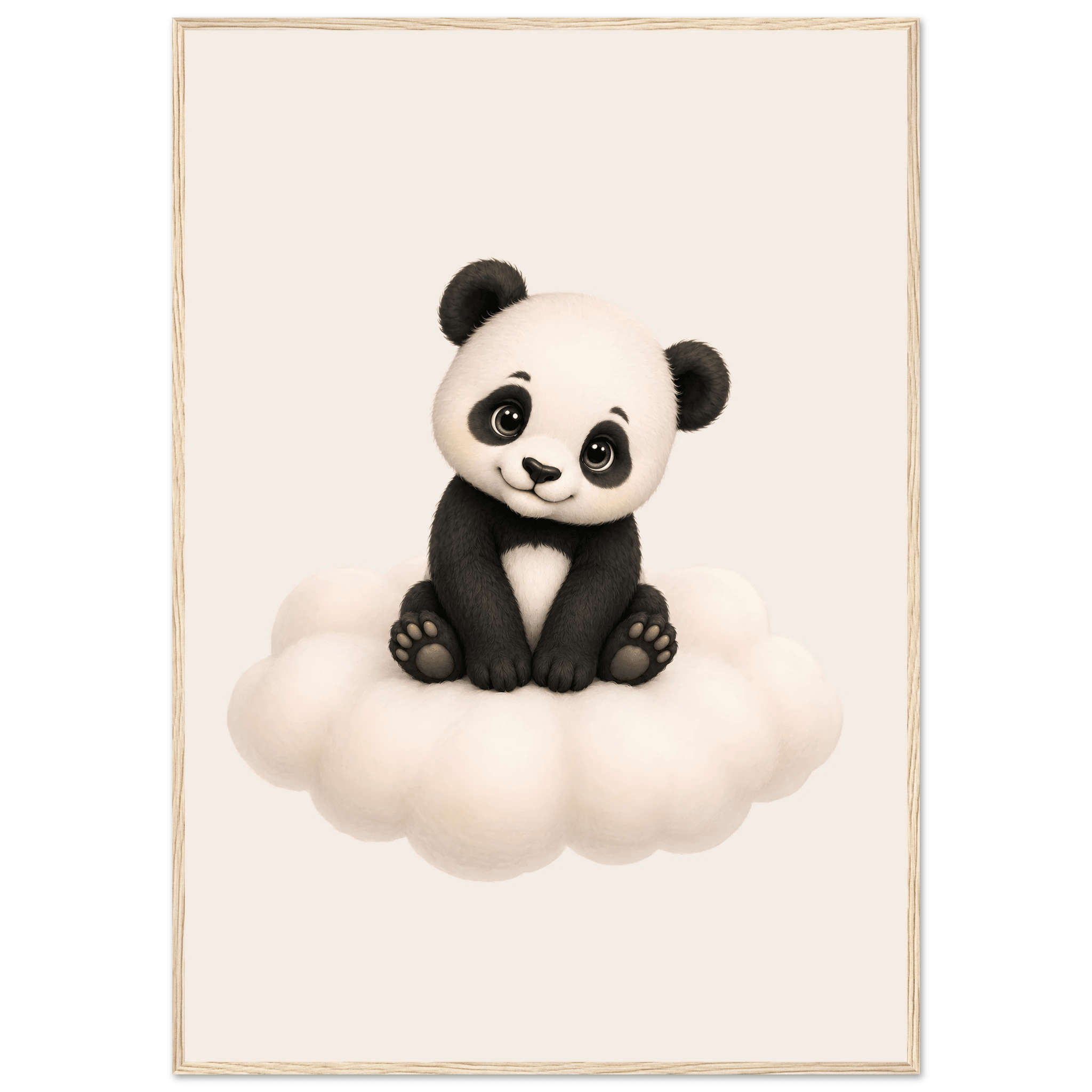 Panda på moln med namn poster