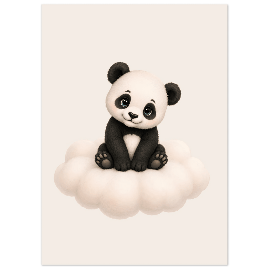 Panda på moln med namn poster