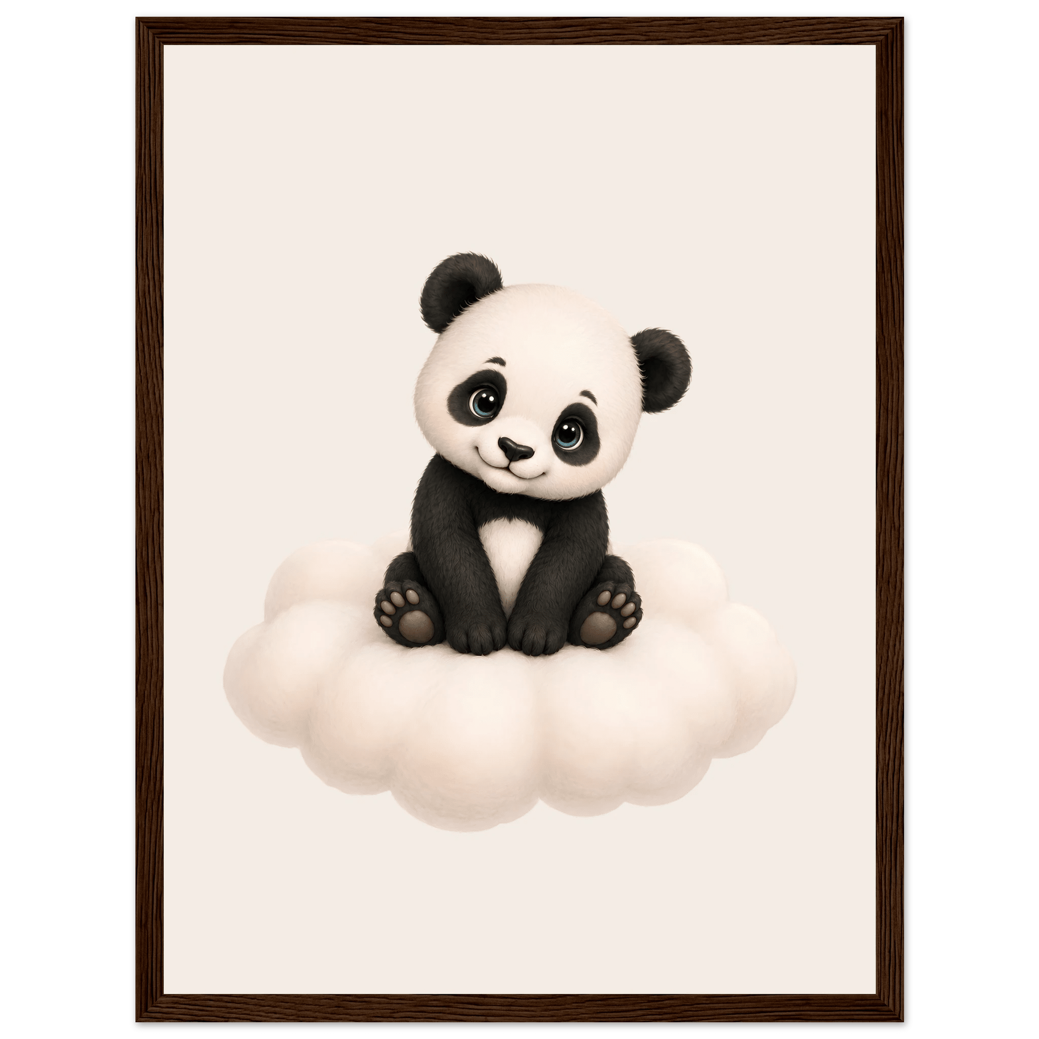 Panda på moln med namn poster