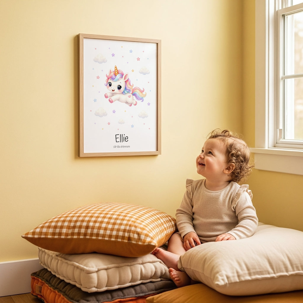Personlig barnposter med namn och djur poster