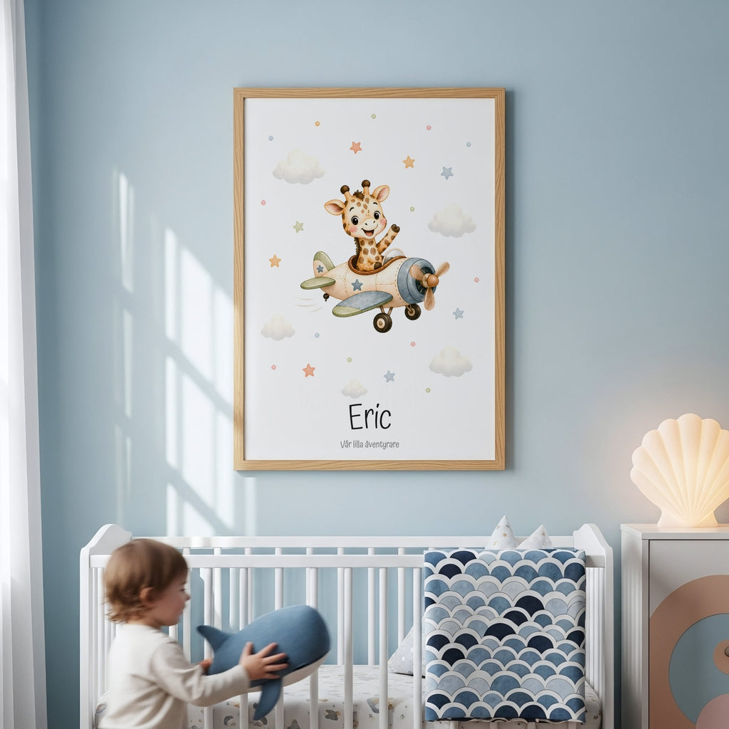 Personlig barnposter med namn och djur poster
