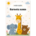 Personlig namnposter för barnrum | Här bor poster