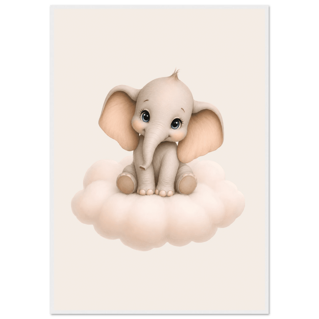 Söt elefant på moln poster poster