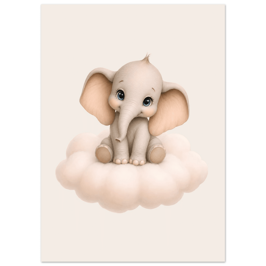 Söt elefant på moln poster poster