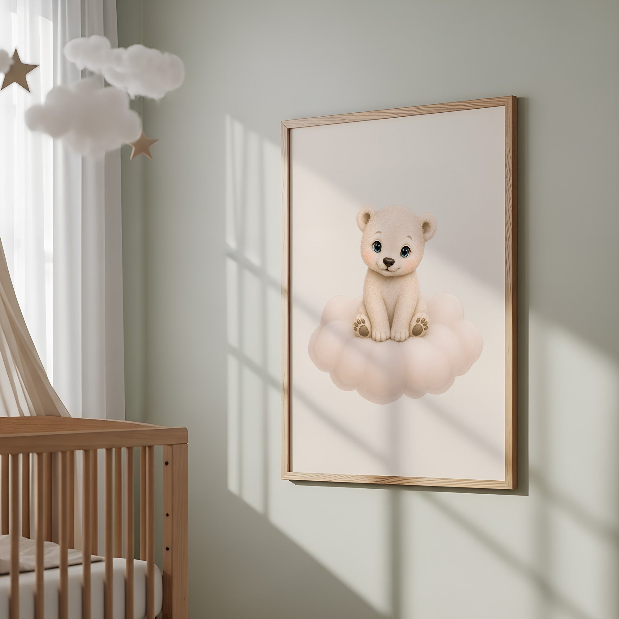 Söt isbjörn på moln poster poster