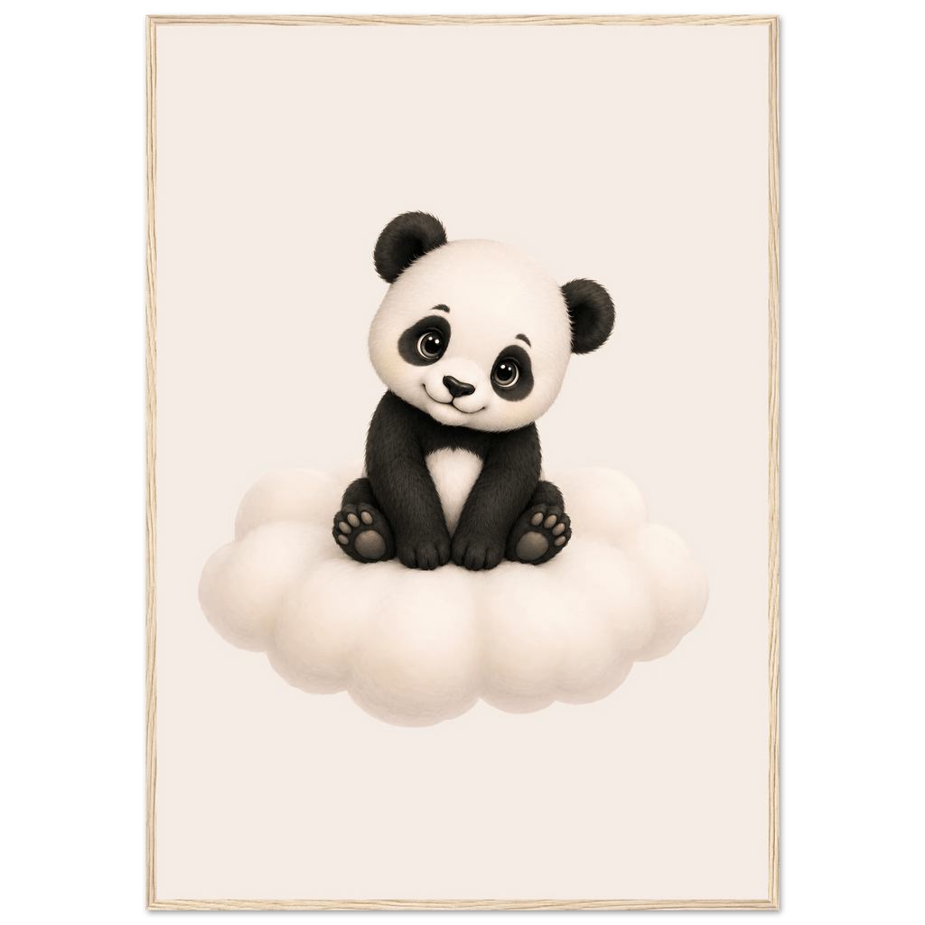 Söt panda på moln poster poster