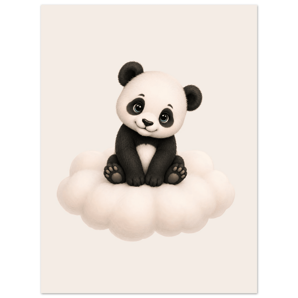 Söt panda på moln poster poster