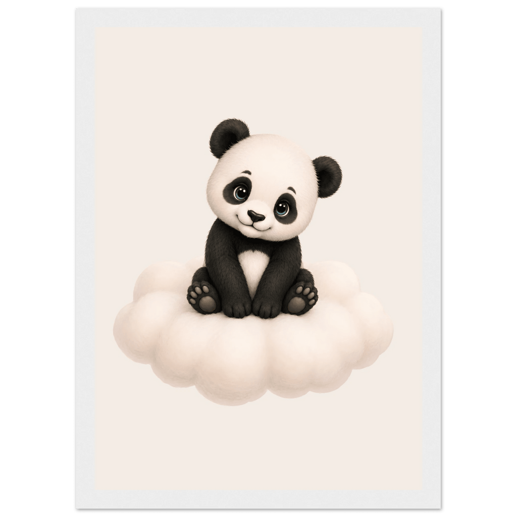 Söt panda på moln poster poster
