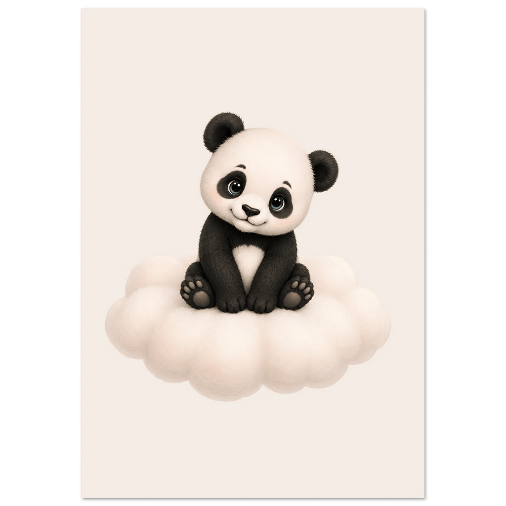 Söt panda på moln poster poster