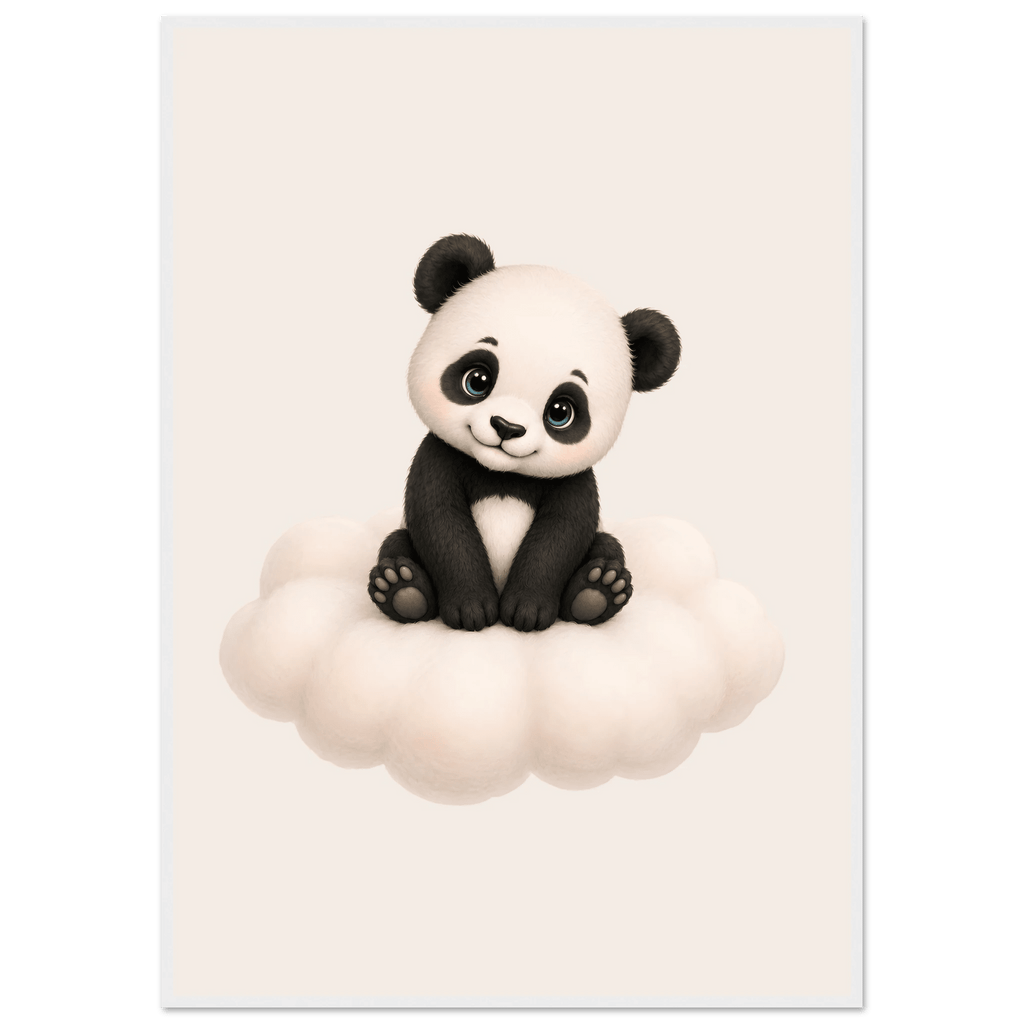 Söt panda på moln poster poster
