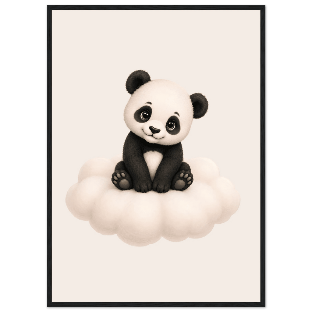 Söt panda på moln poster poster
