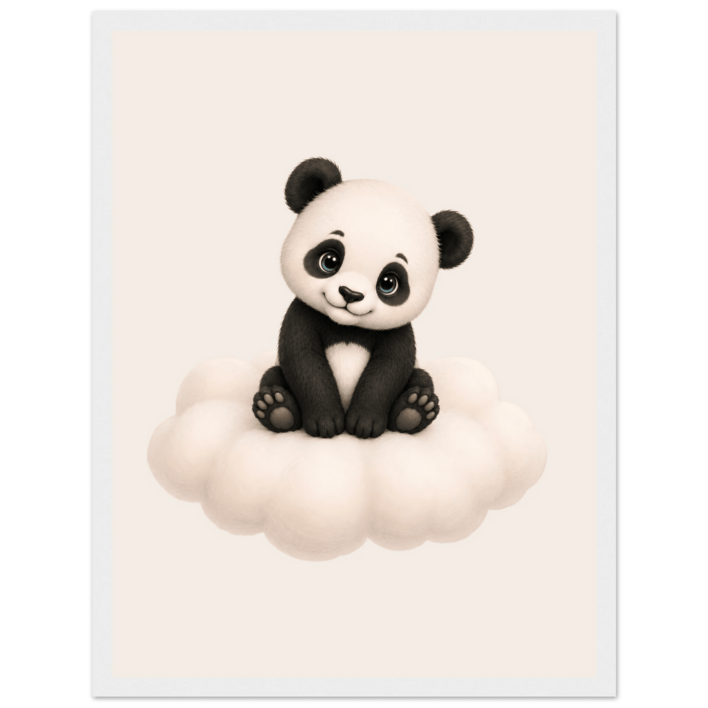 Söt panda på moln poster poster
