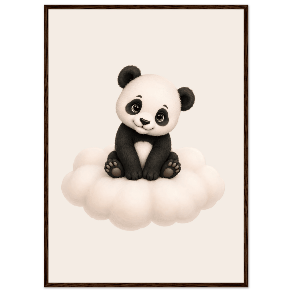 Söt panda på moln poster poster