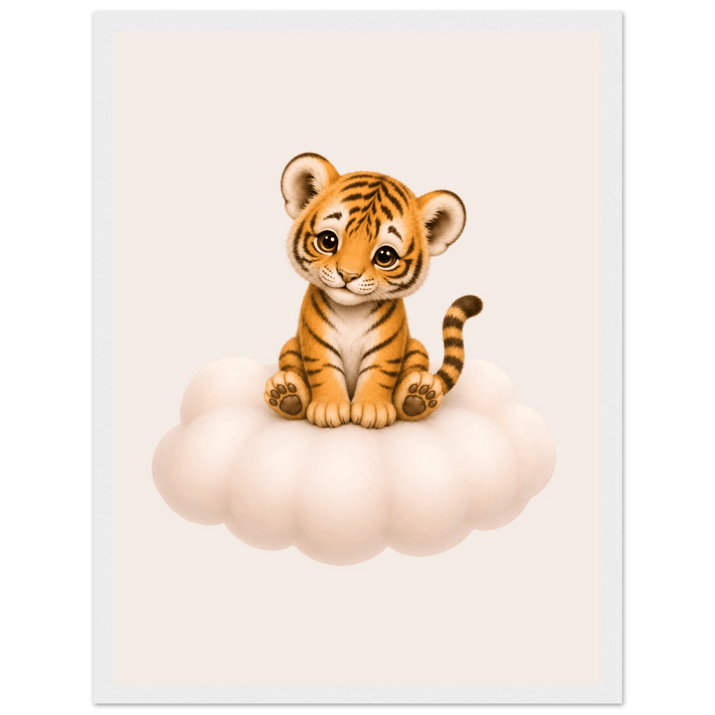 Söt tiger på moln poster poster