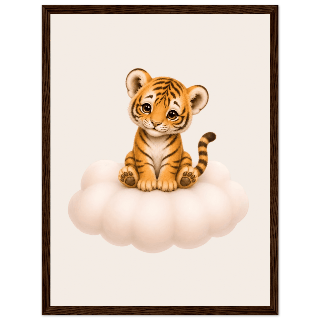 Söt tiger på moln poster poster