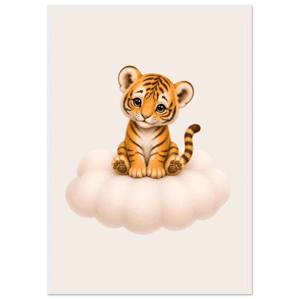 Söt tiger på moln poster poster