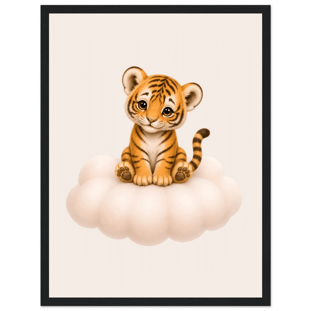 Söt tiger på moln poster poster