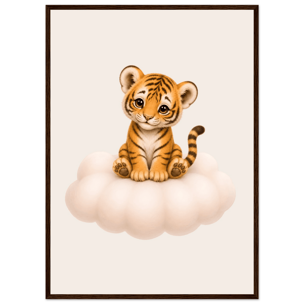 Söt tiger på moln poster poster