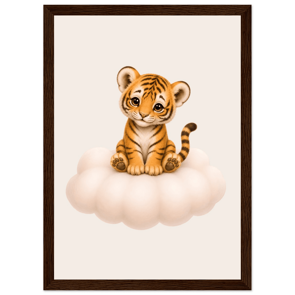 Söt tiger på moln poster poster