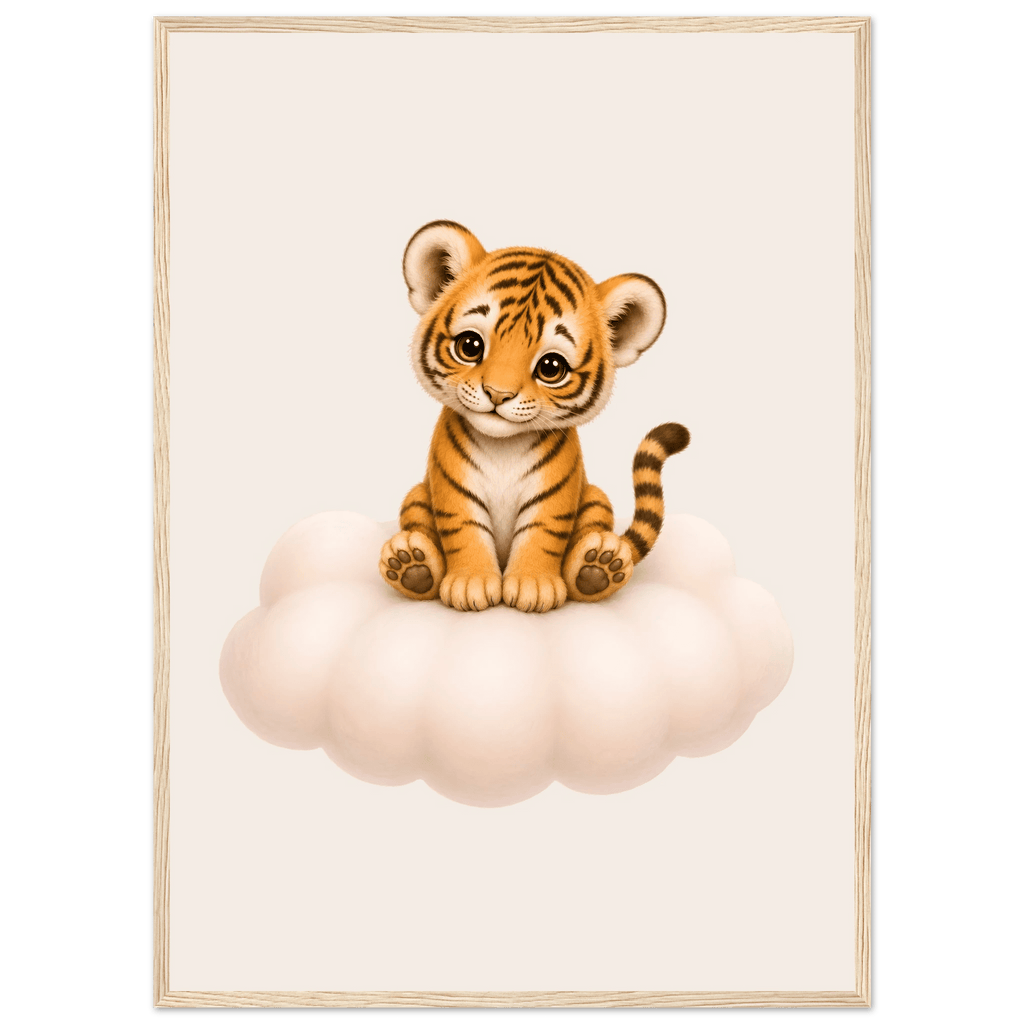 Söt tiger på moln poster poster