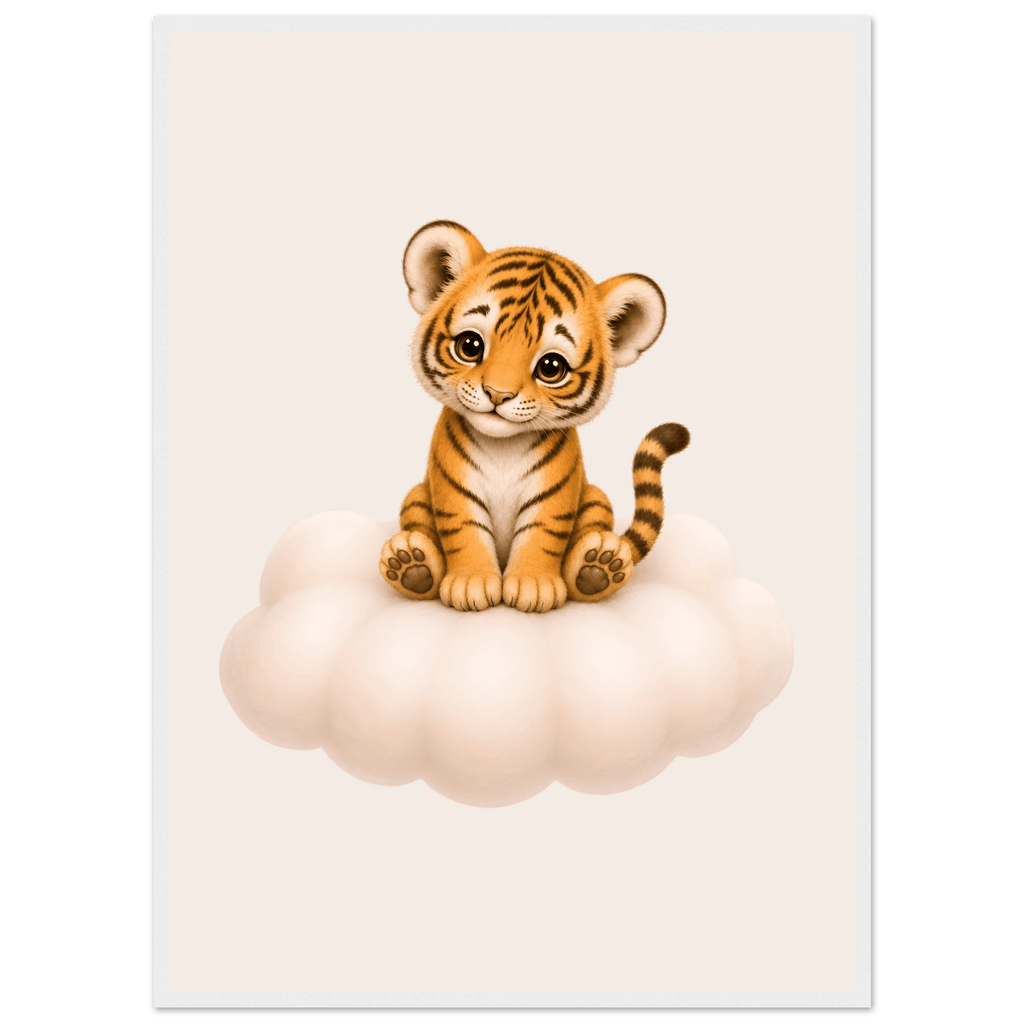 Söt tiger på moln poster poster