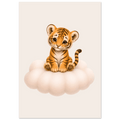 Söt tiger på moln poster poster