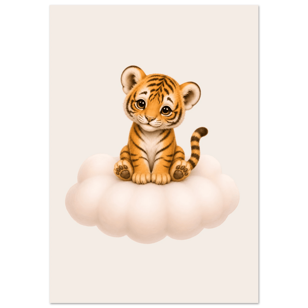 Söt tiger på moln poster poster