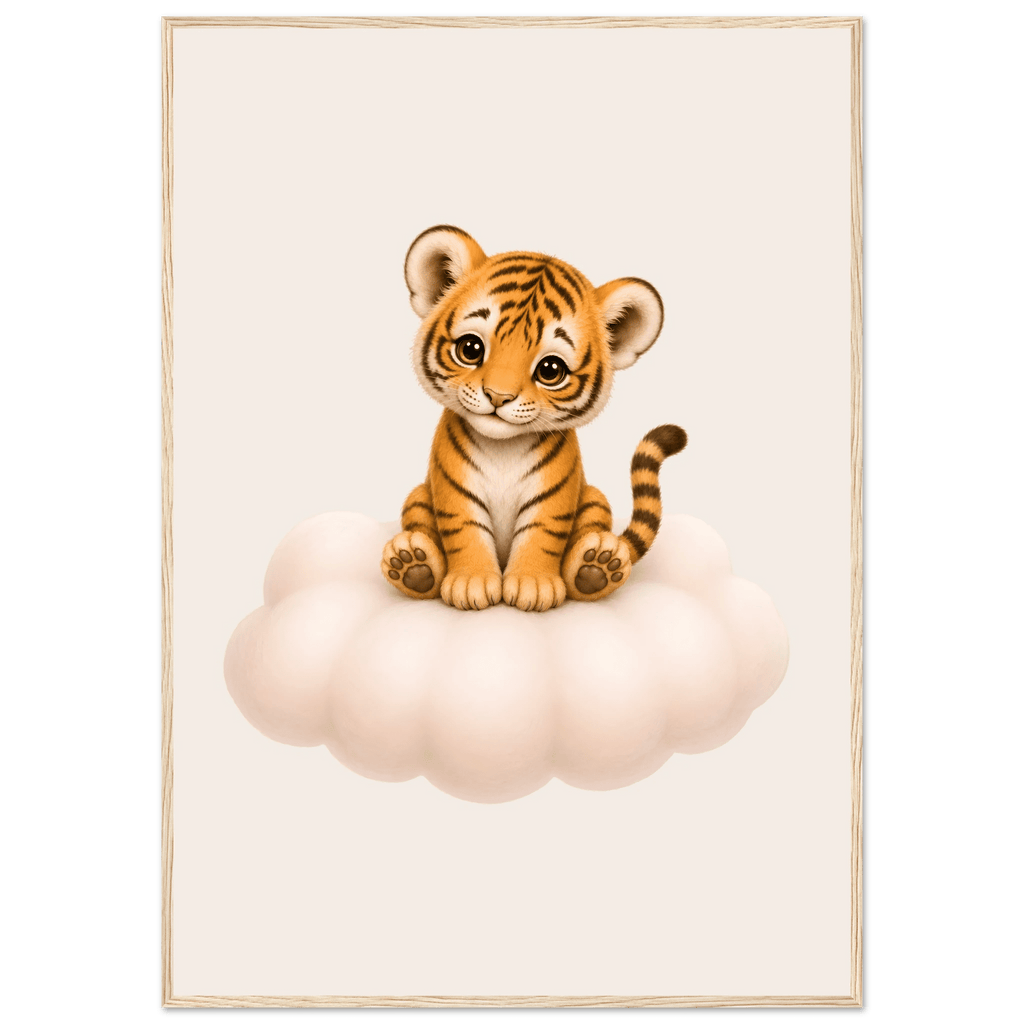 Söt tiger på moln poster poster