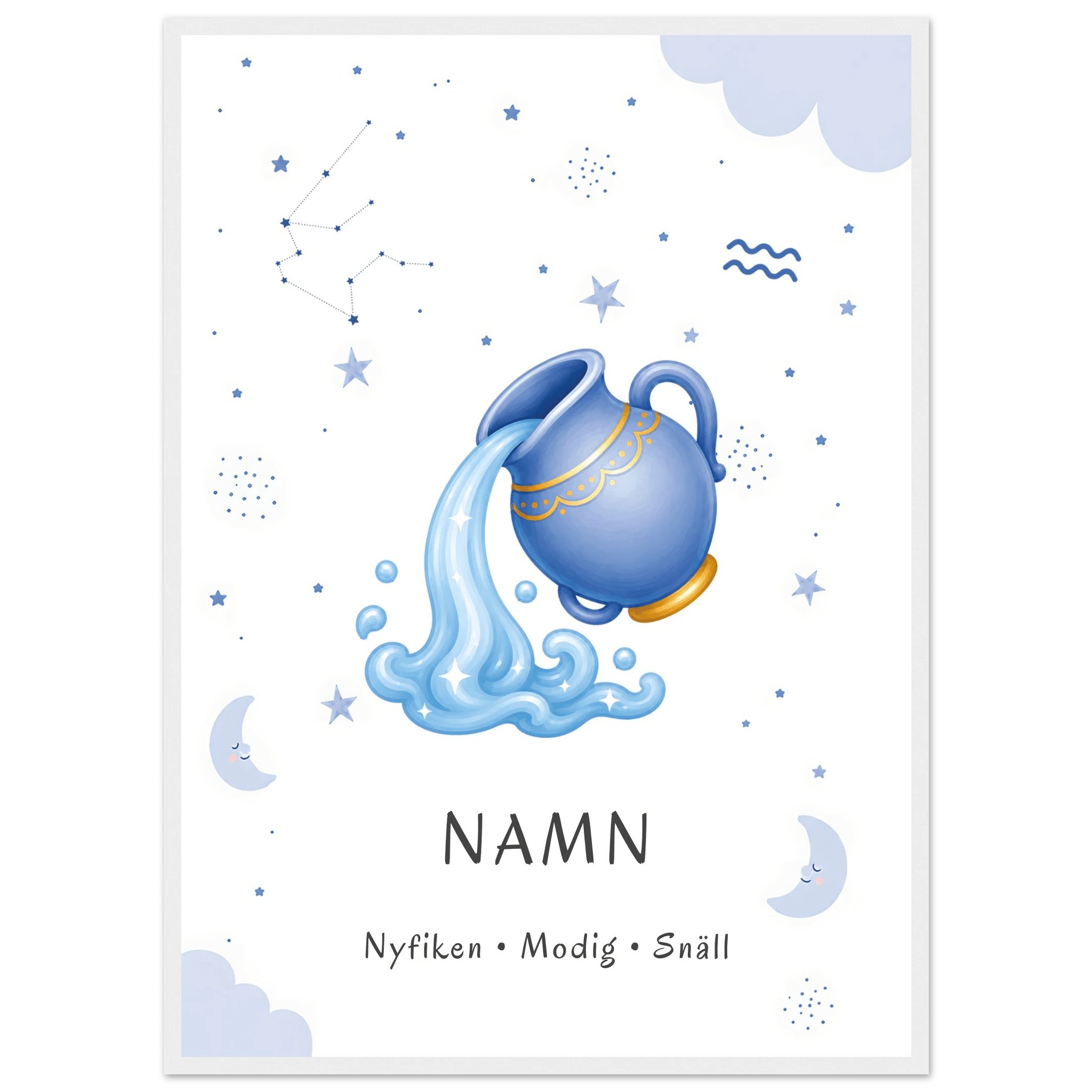 Stjärntecken vattumannen med namn poster