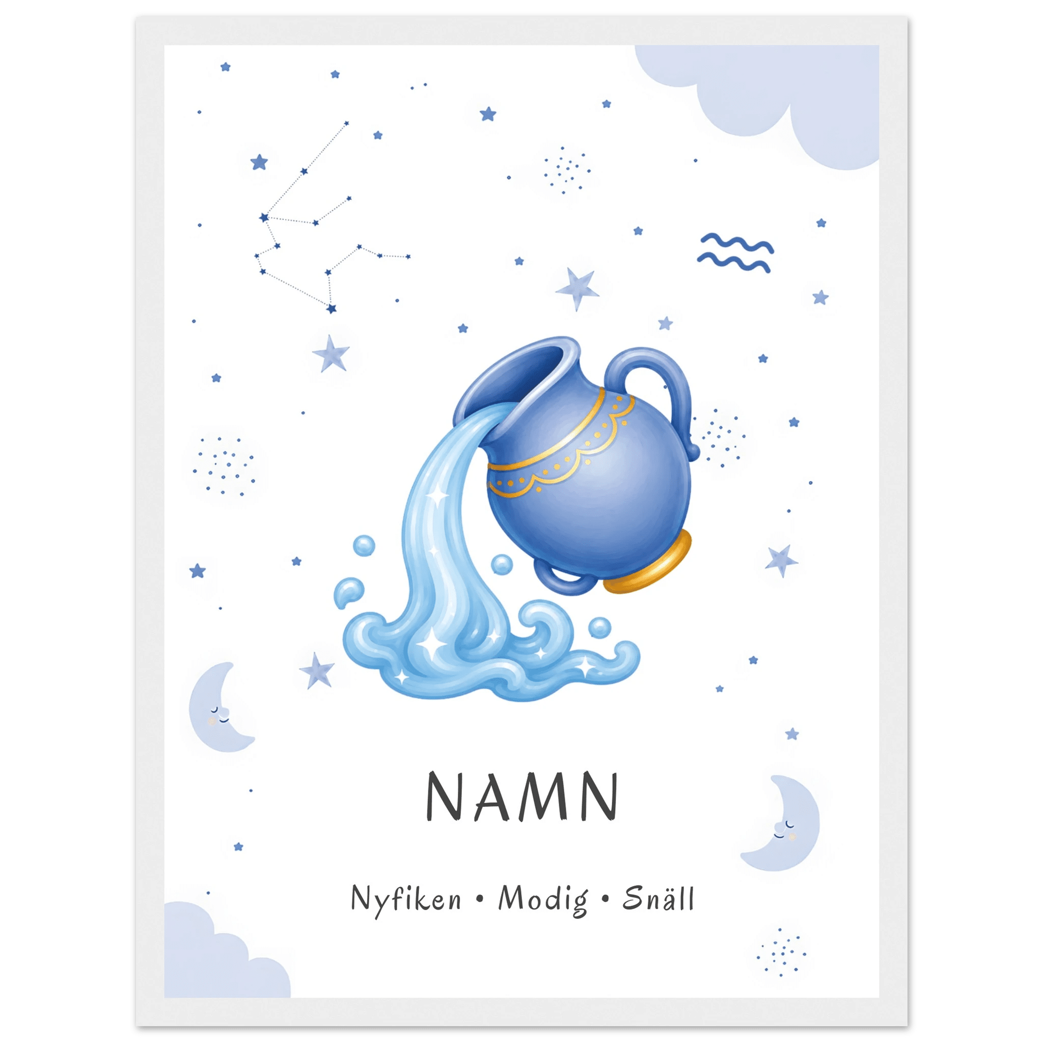 Stjärntecken vattumannen med namn poster